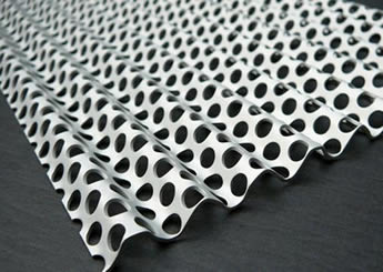 A piece of 3mm perforated corrugated sheet