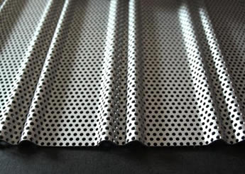 A piece of 4mm perforated corrugated sheet with double corrugated