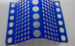 A piece of single peak windbreak panels in blue color