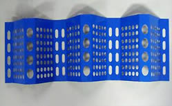 A piece of blue three peak windbreak panel