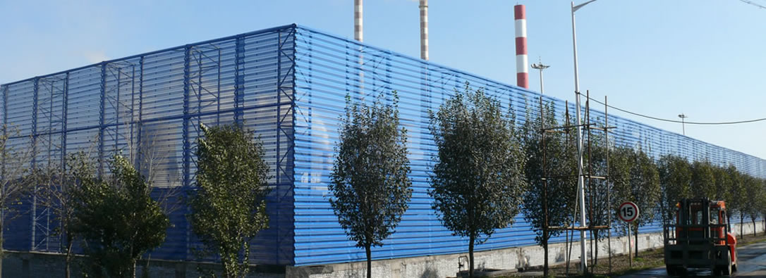 Windbreak wall for thermal power plants